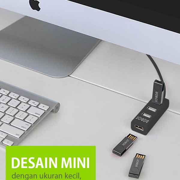 USB HUB Robot H140-80 4 Port Dengan ukuran kecil mudah di copot dan pakai