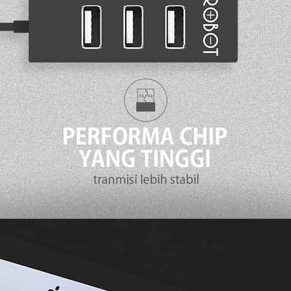 USB HUB Robot H140-80 4 Port Performa chip yang tinggi membuat tranmisi lebih stabil