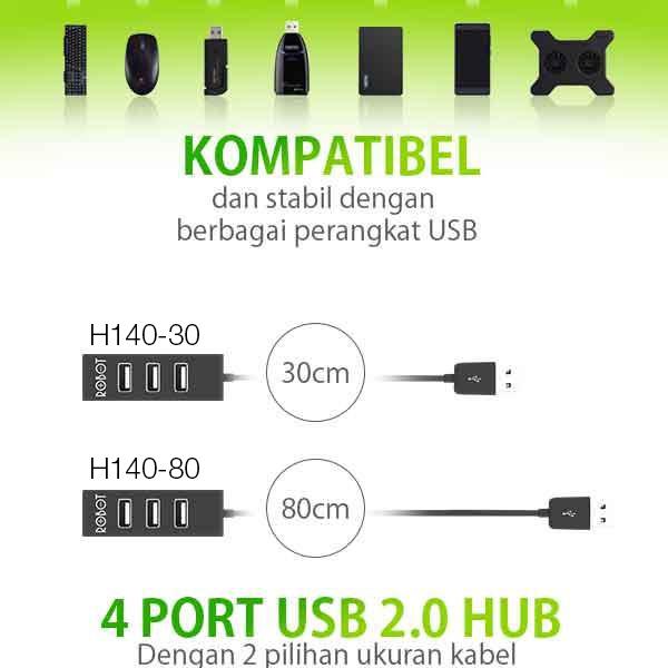 USB HUB Robot H140-80 4 Port USB 2.0 HUB