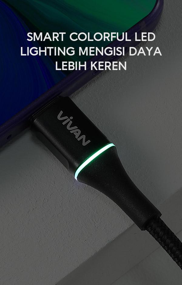 vivan vdc100 3A dengan LED warna-warni ini membuat pengisian daya lebih keren 