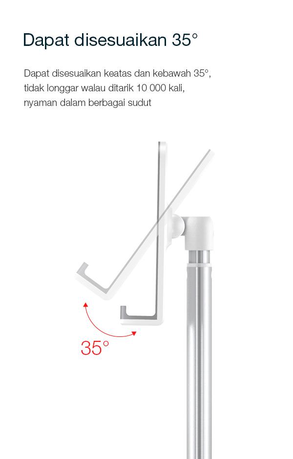 holder ponsel robot rt-us04 dapat disesuaikan ke atas dan kebawah 35°