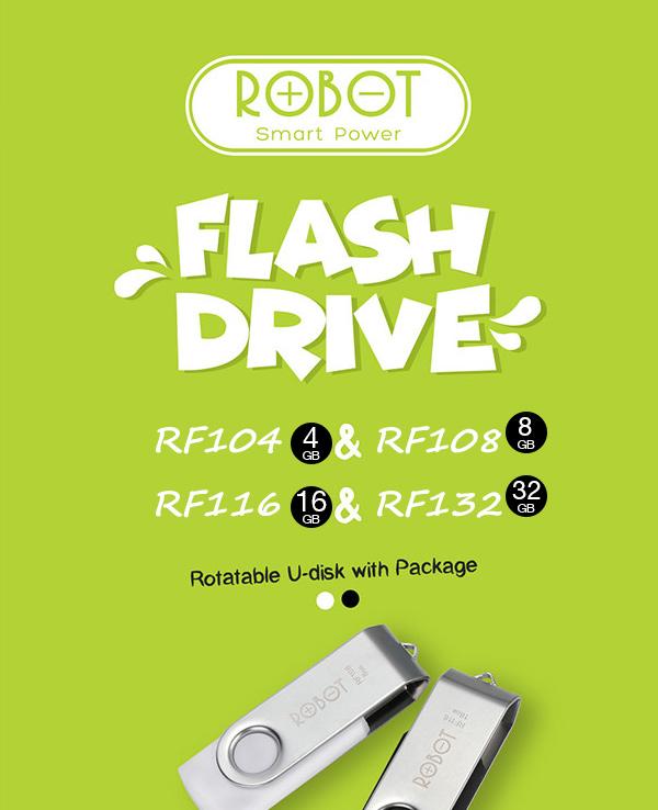 Flashdisk Robot RF104 rotatable u-disk with package