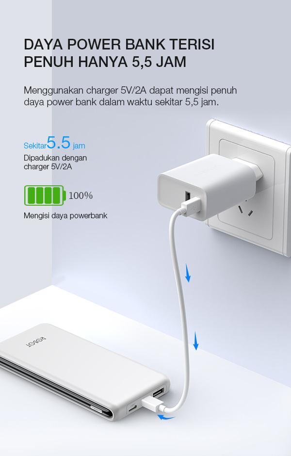 Powerbank Robot RT180 Kapasitas Real 10000mAh