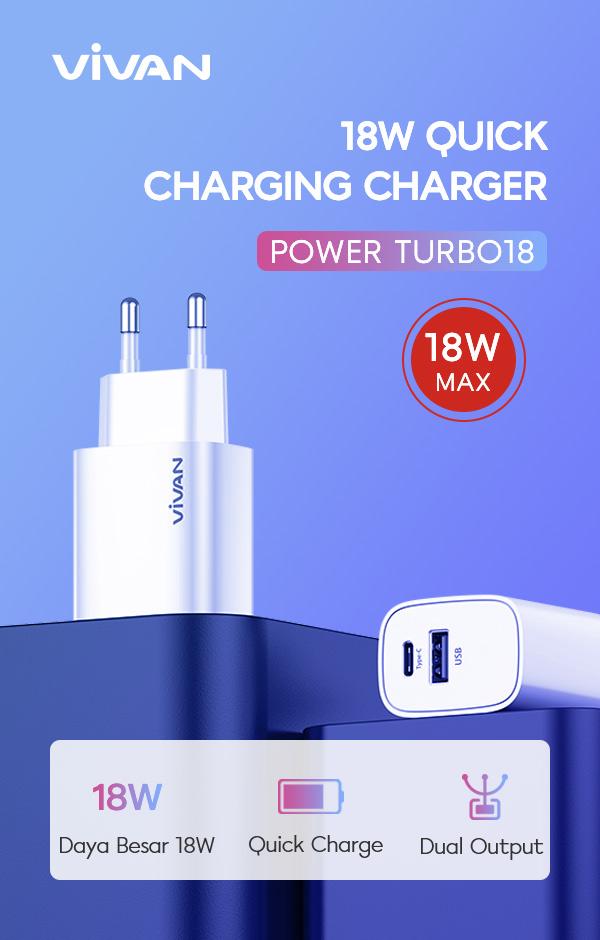 Adaptor VIVAN Power Turbo18 18W Quick Charger