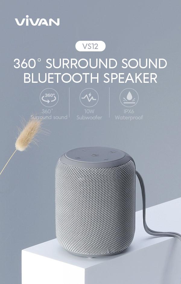 VIVAN VS12 360° surround sound bluetooth speaker