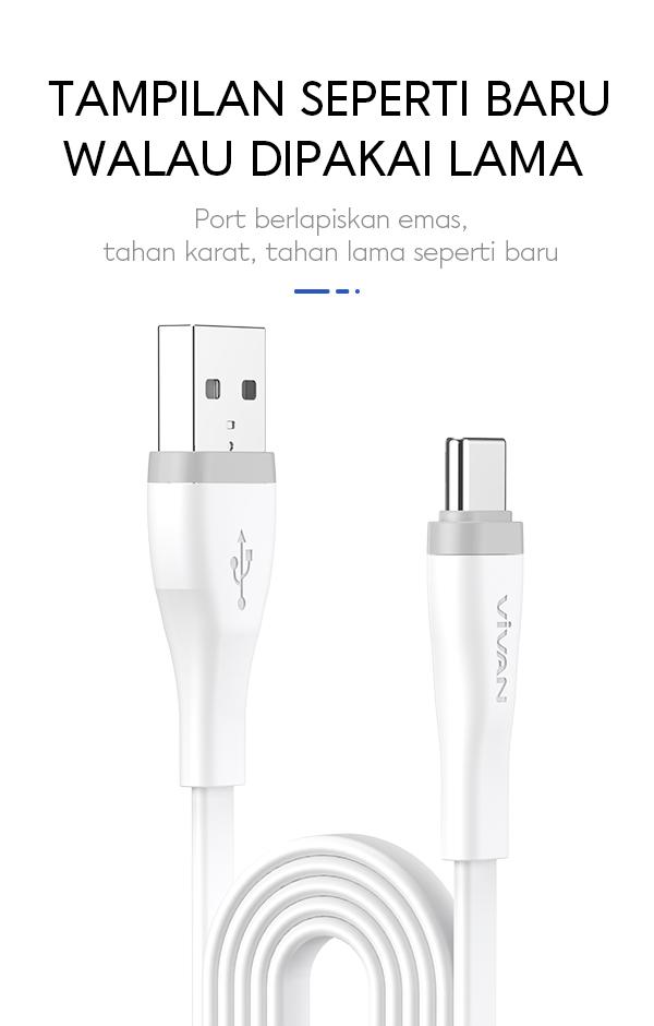 vivan sc30s ini dibuat dengan port berlapis emas memastikan ketahanan terhadap karat,membuat kabel ini awet.