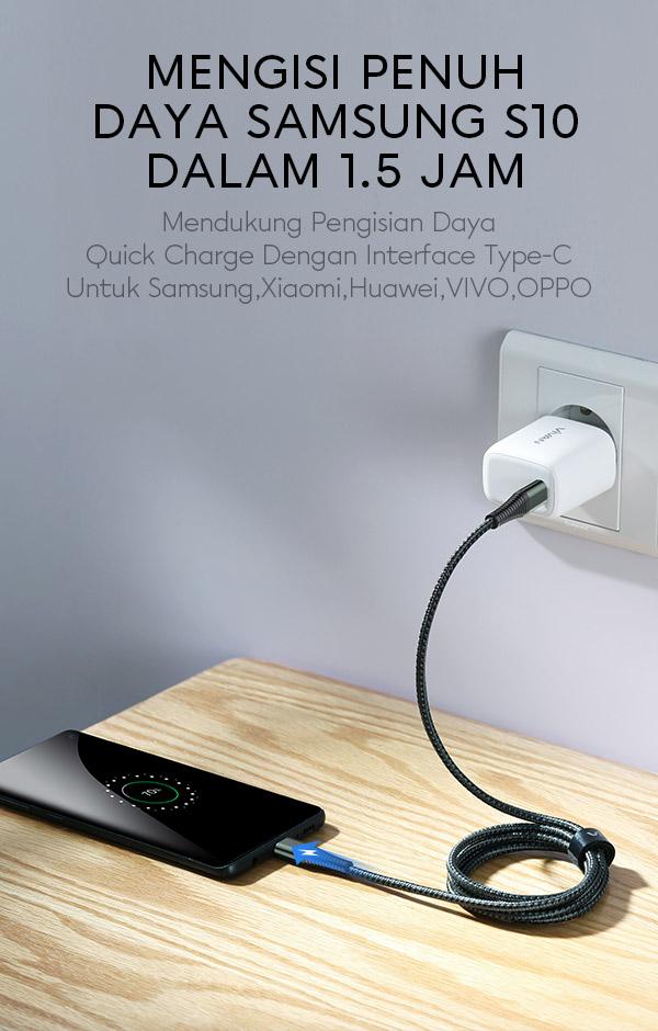 vivan kpd100s pd 3A mendukung pengisian daya quick charge dengan interface type-c