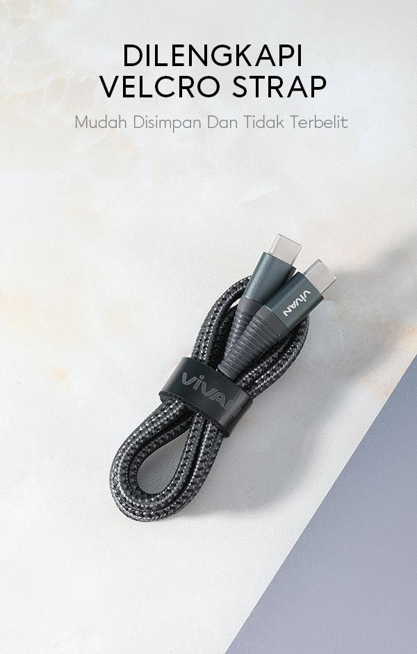 kabel data ini dilengkapi velcro strap