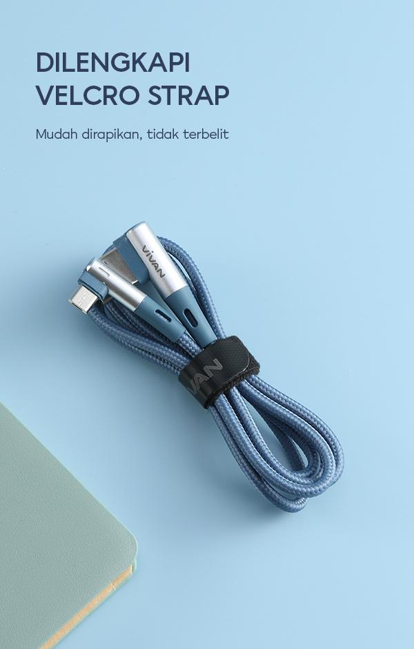 Kabel ini dilengkapi velcro strap