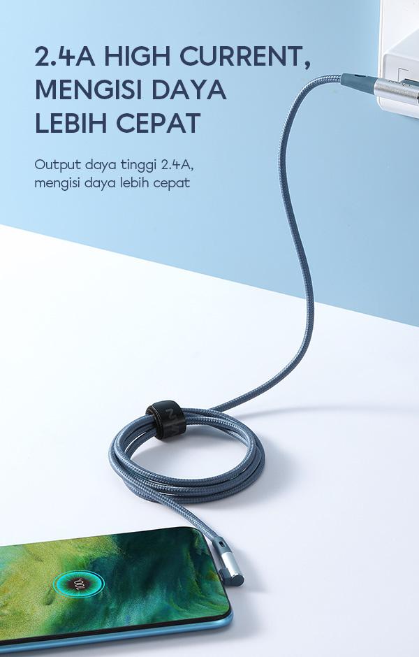 kabel data vivan bwm100s micro dilengkapi output daya tinggi 2.4A