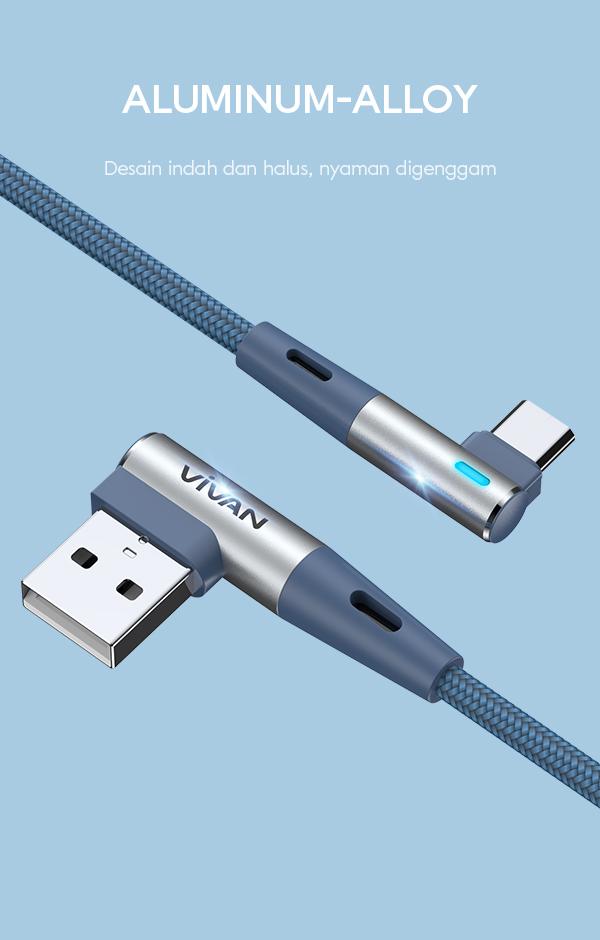 kabel data vivan bwm100s micro dibuat dengan aluminium-aloy 