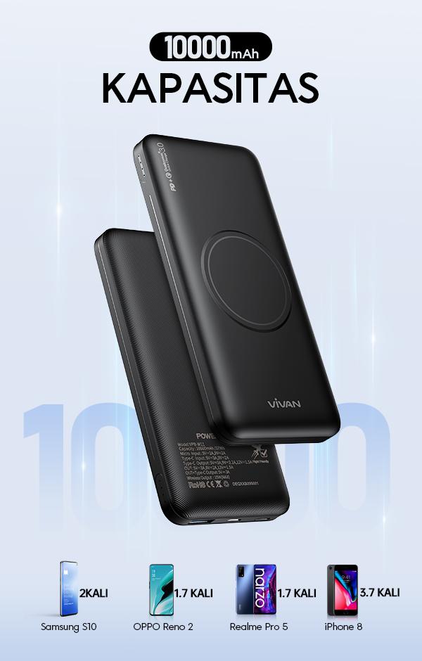 Power Bank Vivan VPB-W11 10000mAh Kapasitas