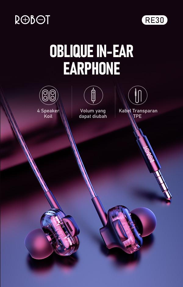 Robot Wired RE30 oblique in-ear earphone