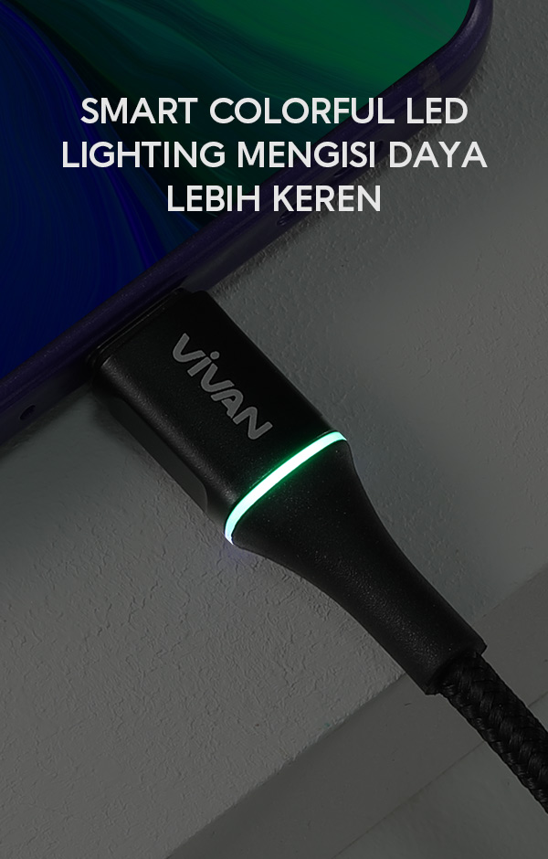 vivan vdc200 3A dengan LED warna-warni ini membuat pengisian daya lebih keren 