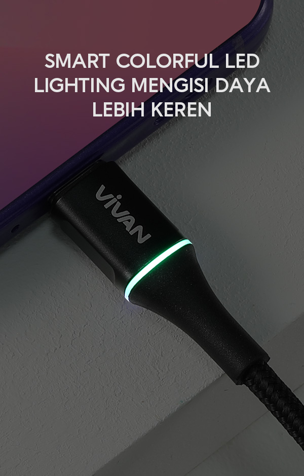 VIVAN VDM200 LED Menyala Warna-Warni Saat Isi Daya Dan Transfer Data