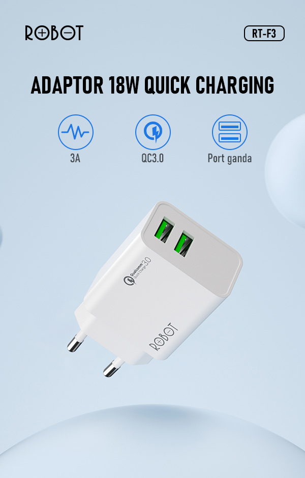 Robot RT-F3 Adaptor 18w Quick Charging