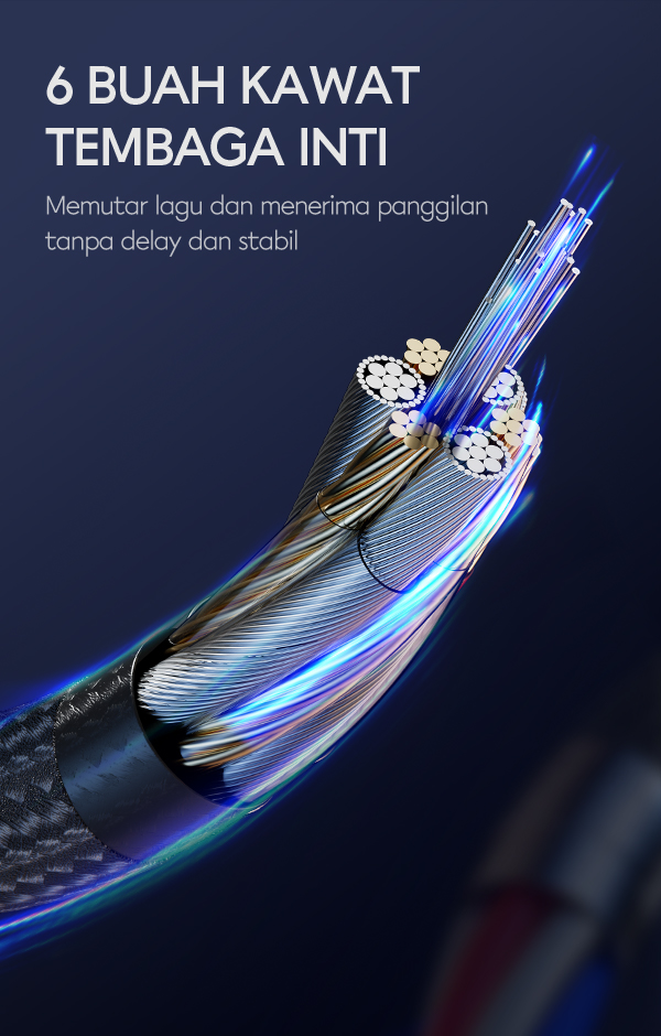 Kabel Aux Vivan VAC01 6 Buah kawat tembaga inti