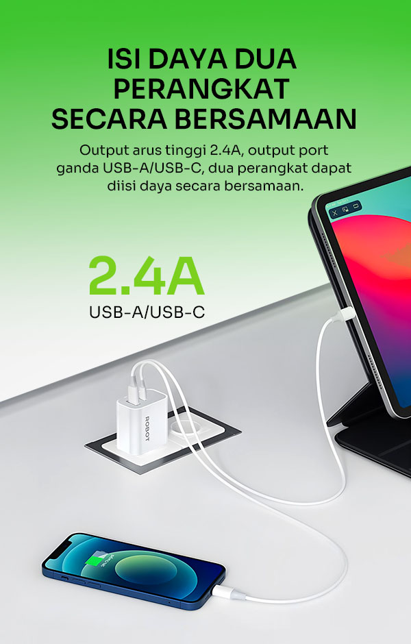 Adaptor Robot RT-K8 Plus isi dua perangkat secara bersamaan