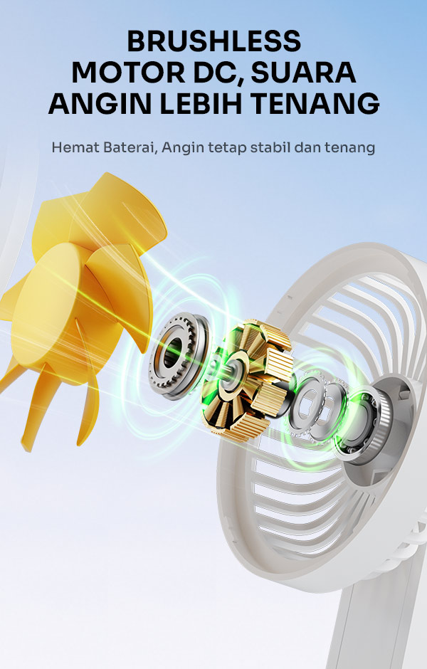 Kipas mini robot rt-bf22 3 pengaturan kecepatan angin