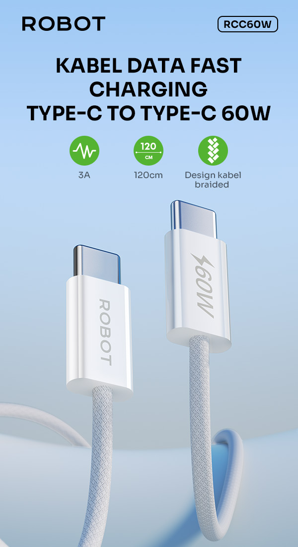 Kabel data robot RCC60W fast charging 