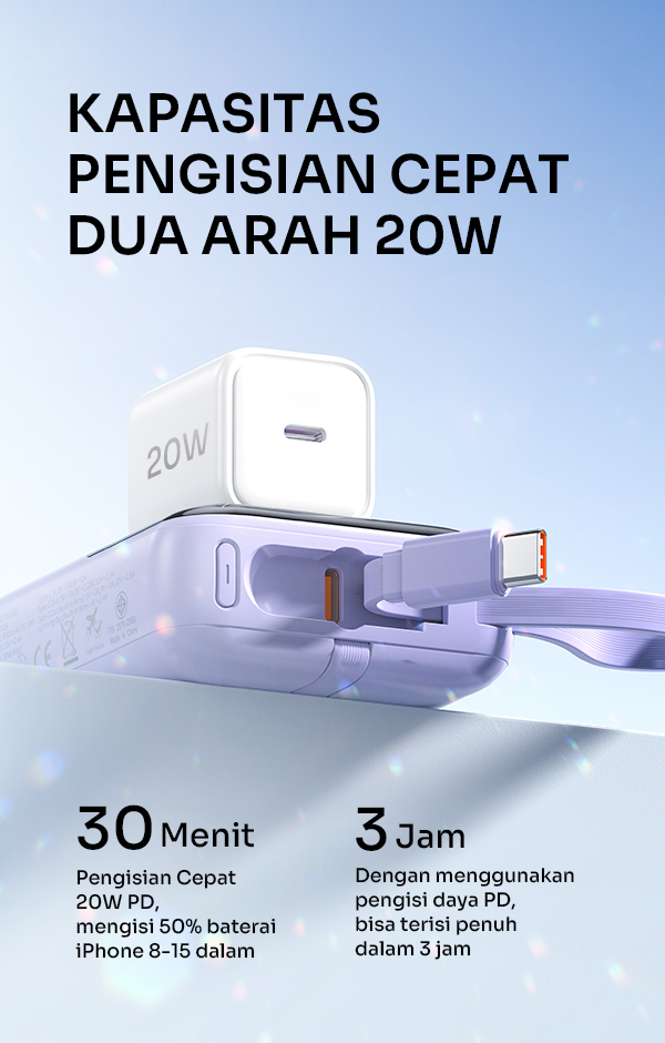 ROBOT Power Bank RT16 Kapasitas Pengisian Cepat Dua Arah 20W