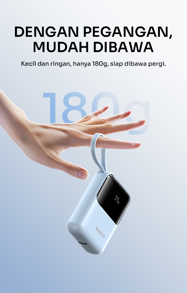 ROBOT Power Bank RT16 Dengan Pegangan, Mudah Dibawa