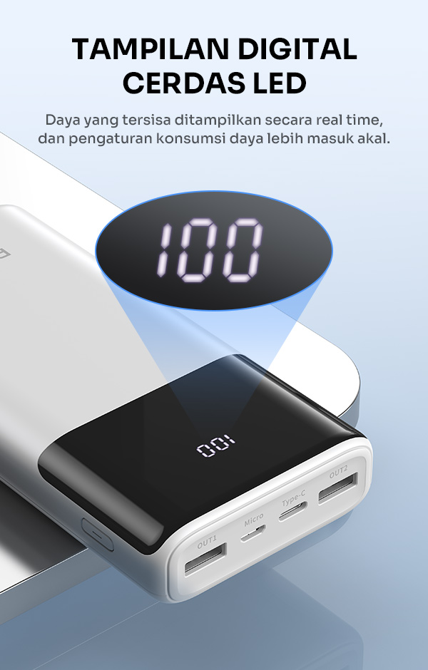 Powerbank Dengan LED Display Persentase Baterai