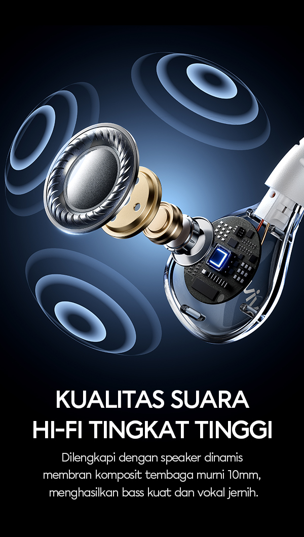 Headset vivan q17 kualitas suara hi-fi tingkat tinggi